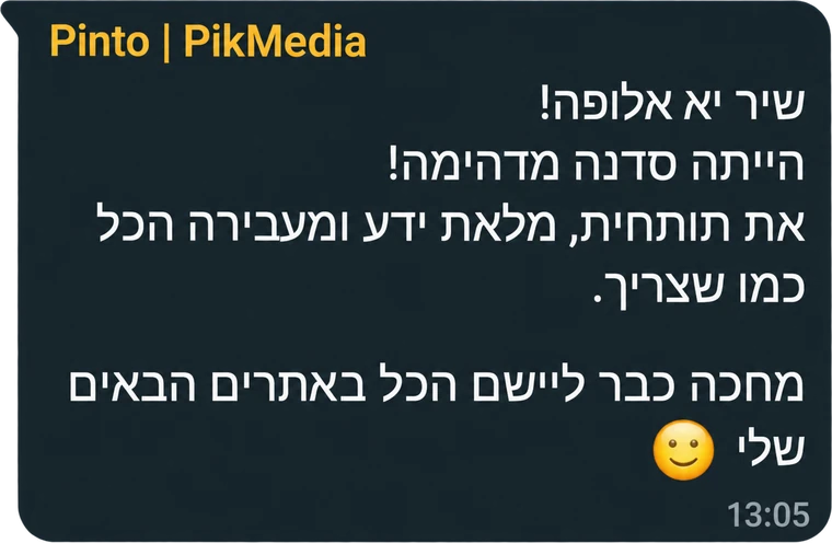 המלצה מבוגר/ת הקורס