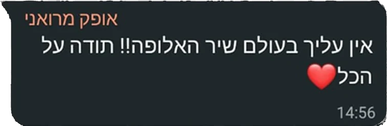 המלצה מבוגר/ת הקורס
