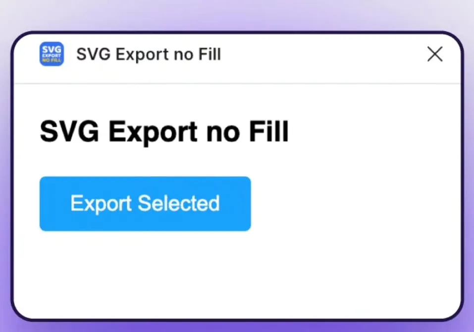 הפלאגין SVG Export no Fill בפיגמה